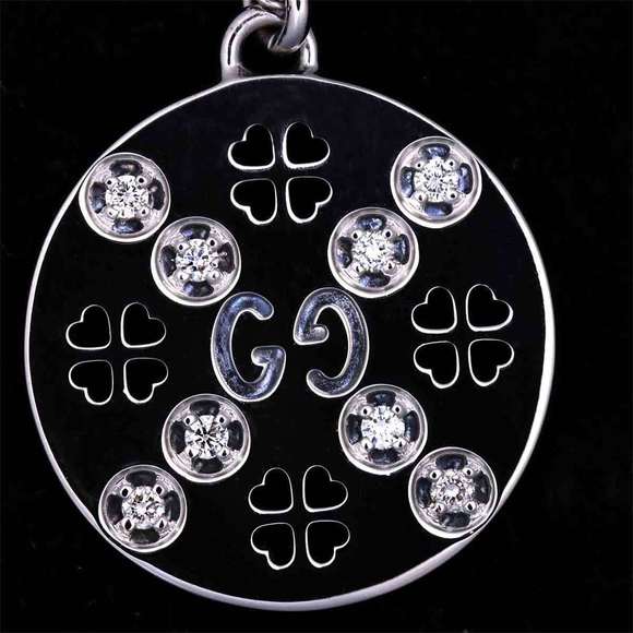 GUCCI Icon Diamond Necklace 48cm K18 WG White Gold 750 - Picture 5 of 7